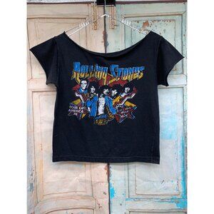 Rolling Stones Band Shirt Cut Neckline Sleeves for style L Missing Size Tag